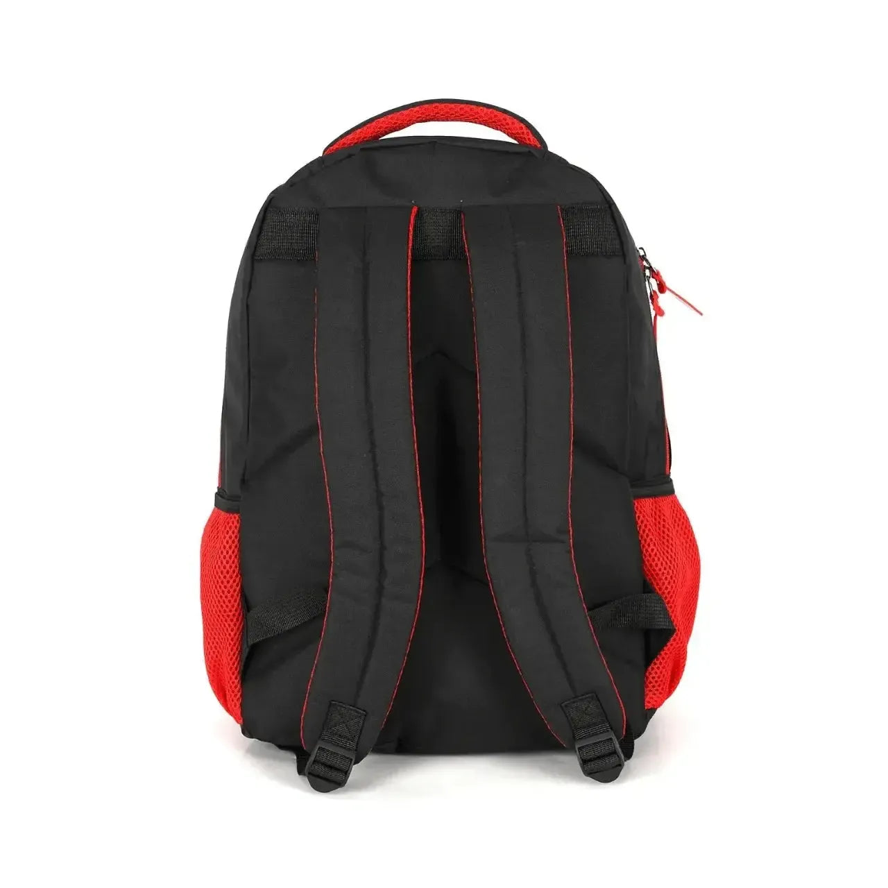 Mochila de Costas Enaldinho Preta e Vermelha Juvenil com Alça Reforçada
