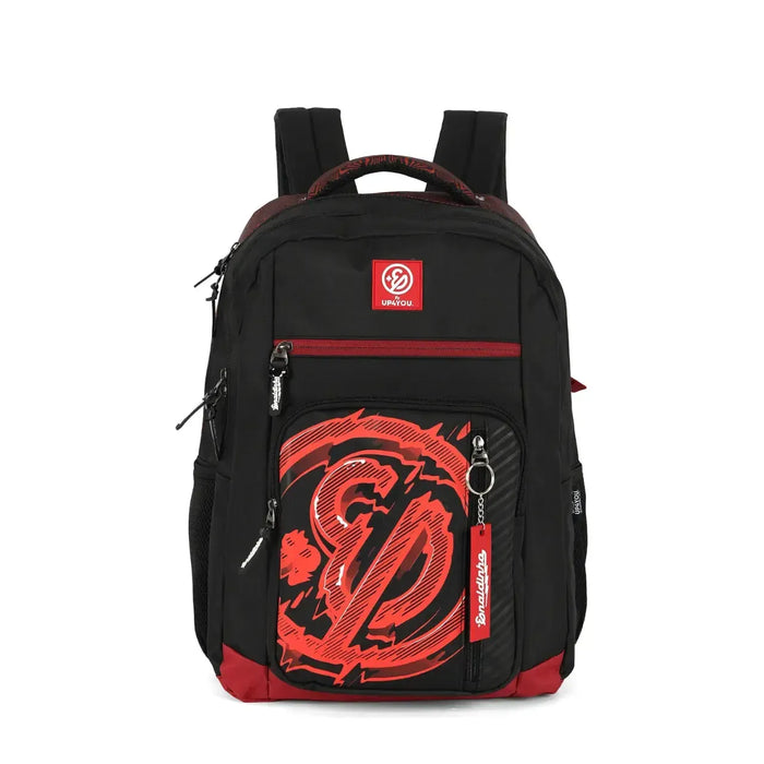 Mochila de Costas Enaldinho Preta e Vermelha com Alça Reforçada