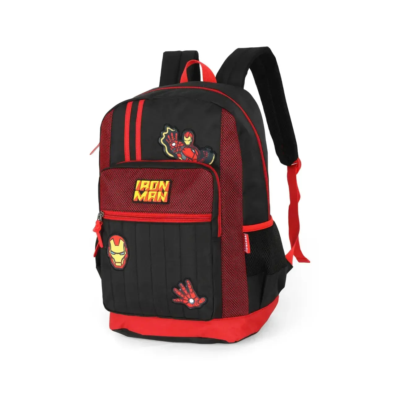 Mochila de Costas Homem de Ferro Marvel Juvenil Preta com Bolso Frontal