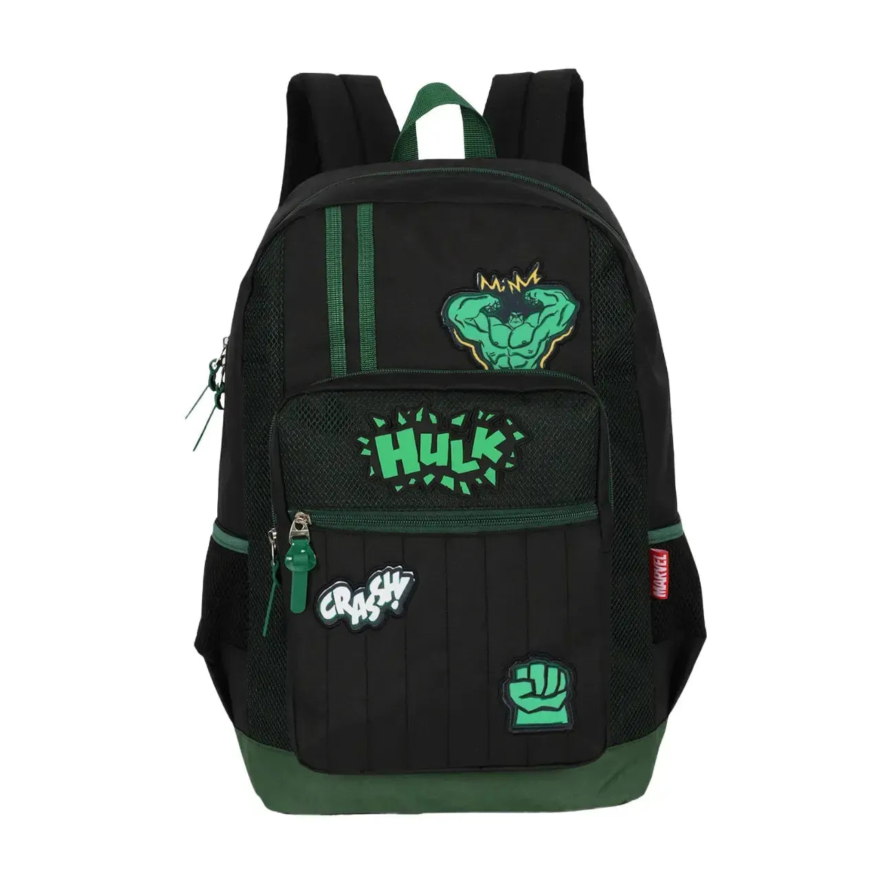 Mochila de Costas Hulk Avengers Preta Marvel Juvenil com Bolso Frontal