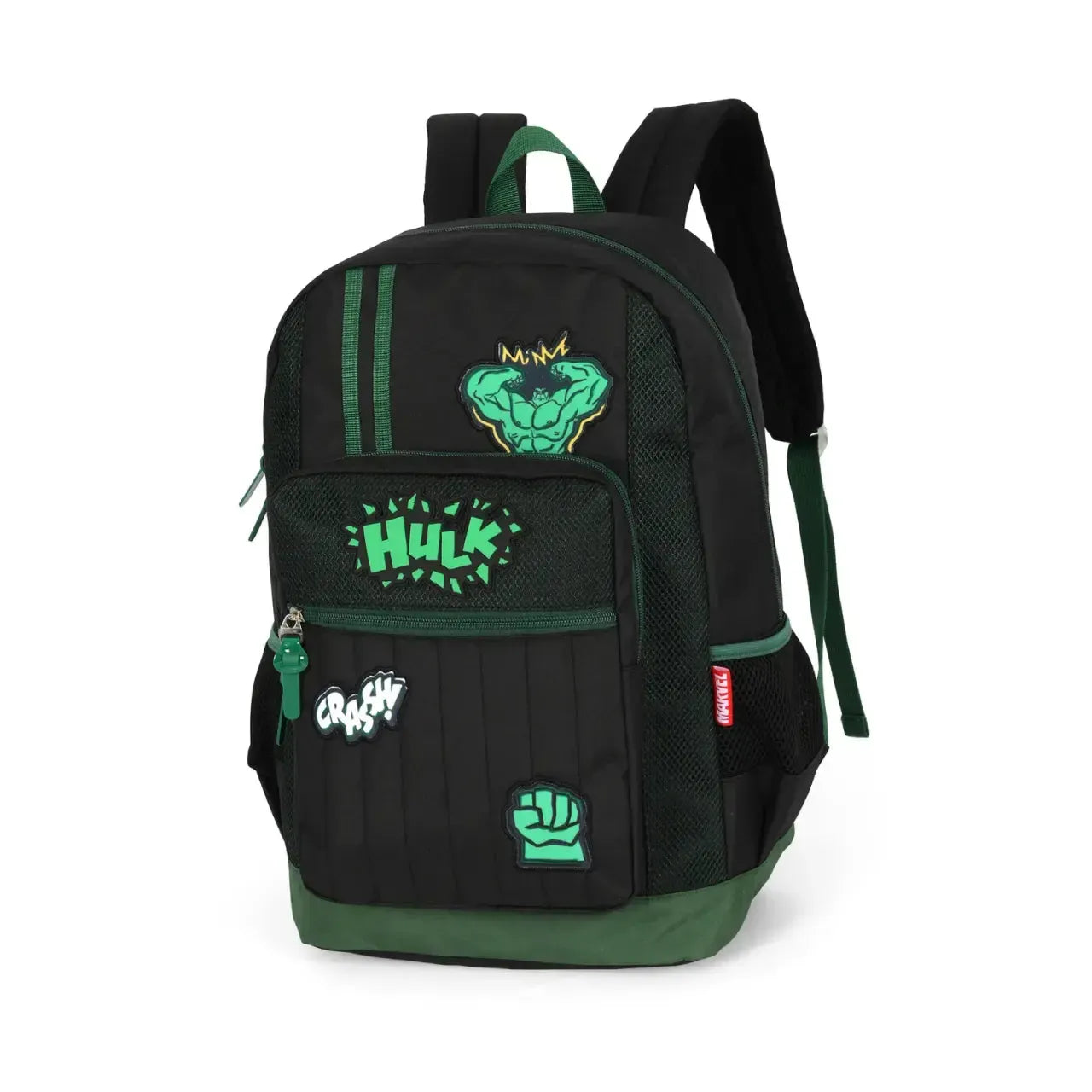 Mochila de Costas Hulk Avengers Preta Marvel Juvenil com Bolso Frontal