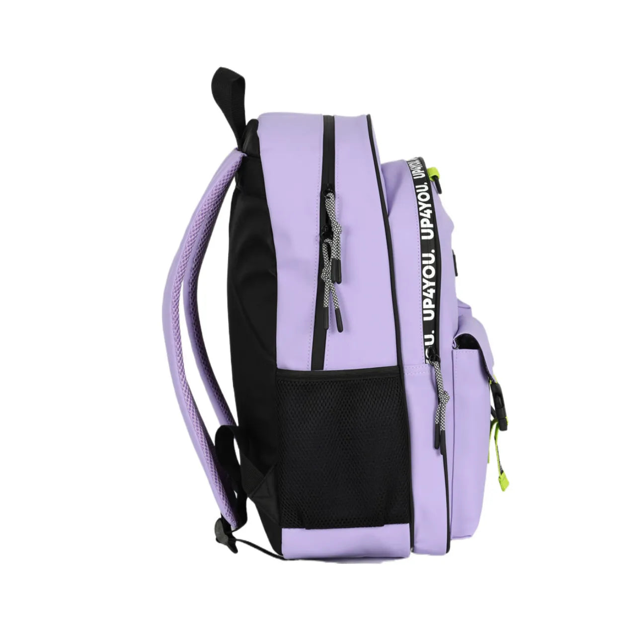 Mochila de Costas Lilás Alça reforçada com Bolsos Frontais