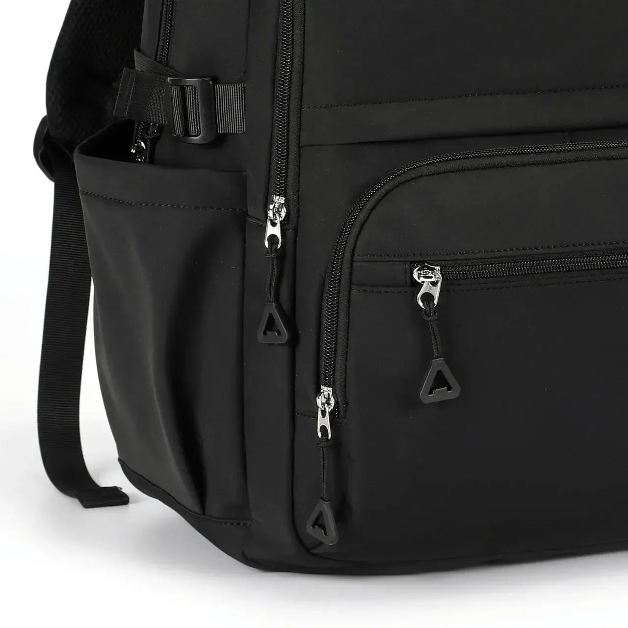 Mochila de Costas Preta Acolchoada Com Estojo 4 Zíperes Reforçada