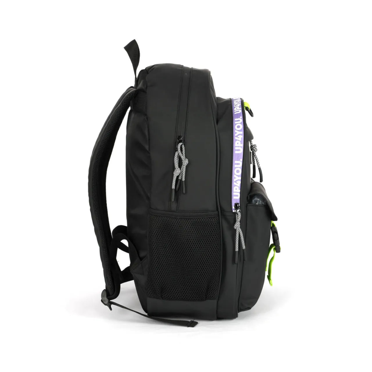 Mochila de Costas Preta Alça reforçada com Bolsos Frontais