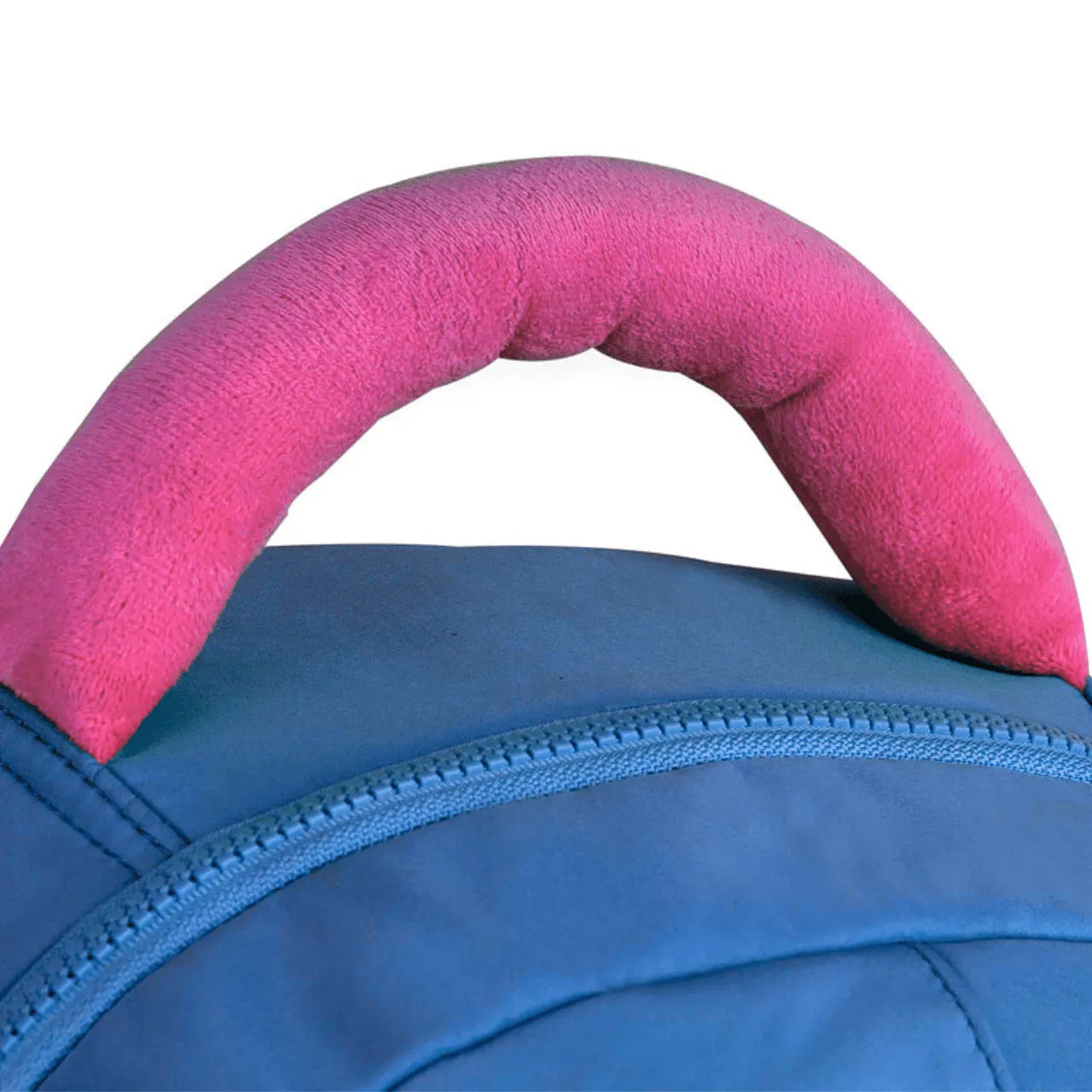 Mochila de Costas Rebecca Bonbon Azul de Pelúcia com Bolso Frontal