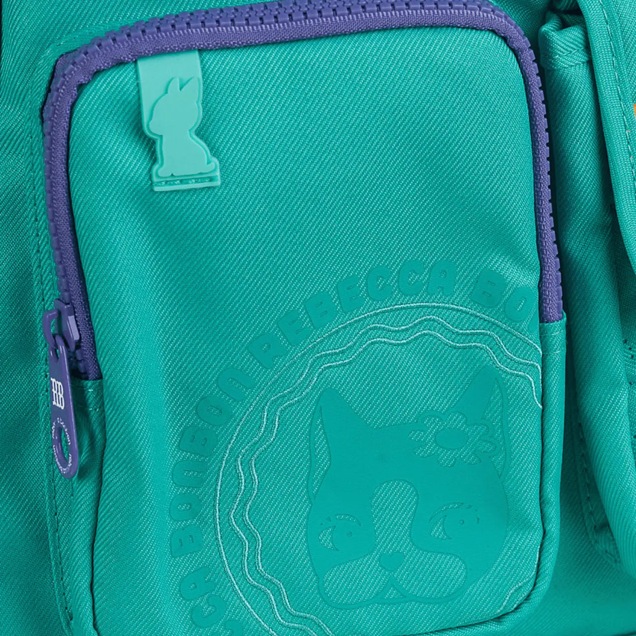 Mochila de Costas Rebecca Bonbon Verde Floral com Bolso Frontal