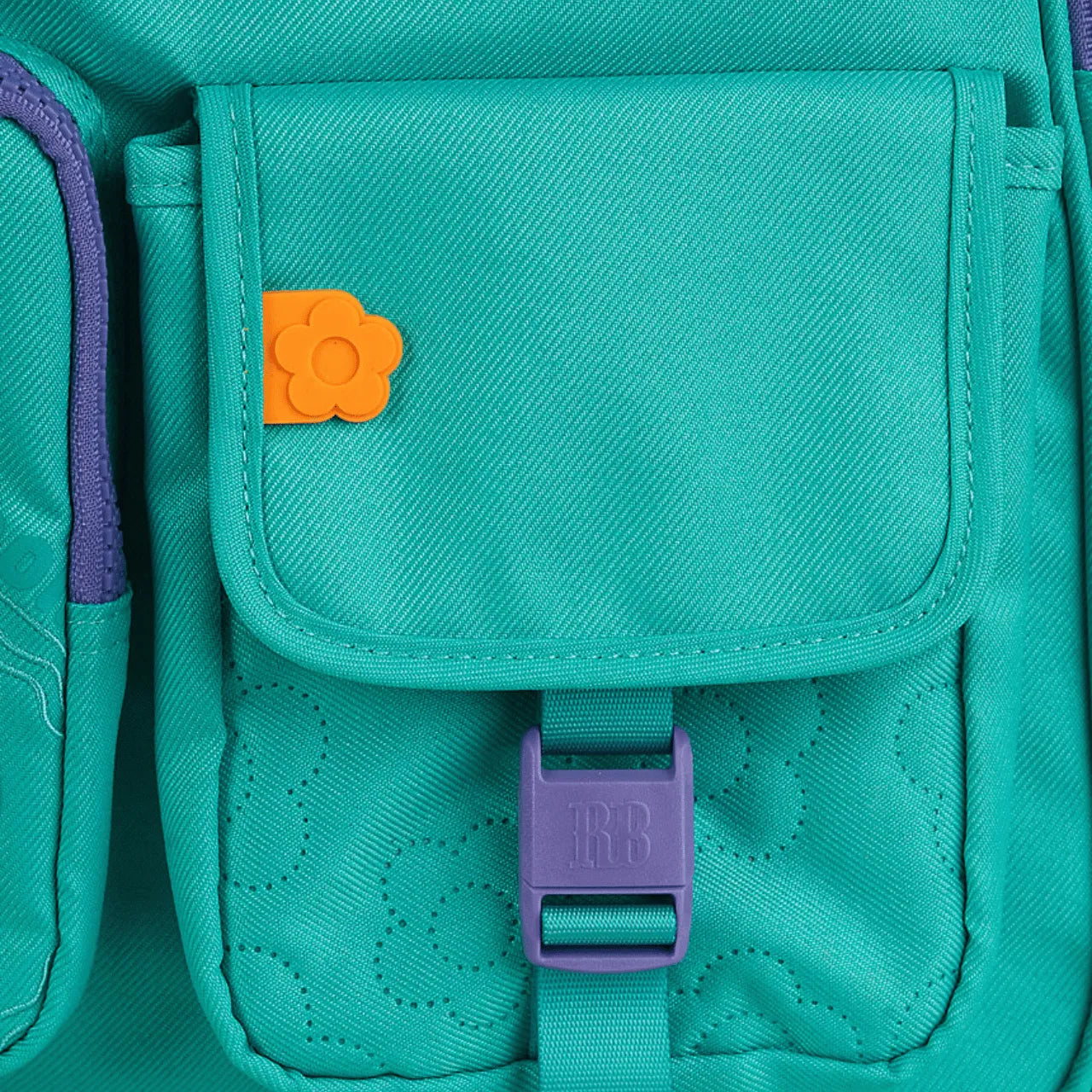 Mochila de Costas Rebecca Bonbon Verde Floral com Bolso Frontal