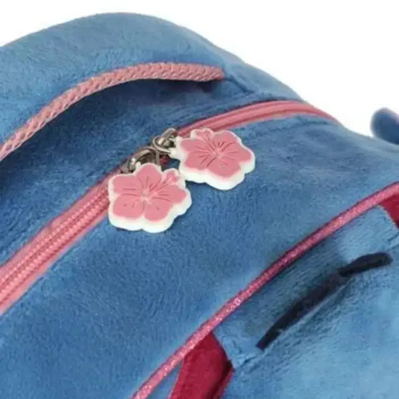 Mochila de Costas Stitch Azul Abertura Interativa e Bolso Frontal