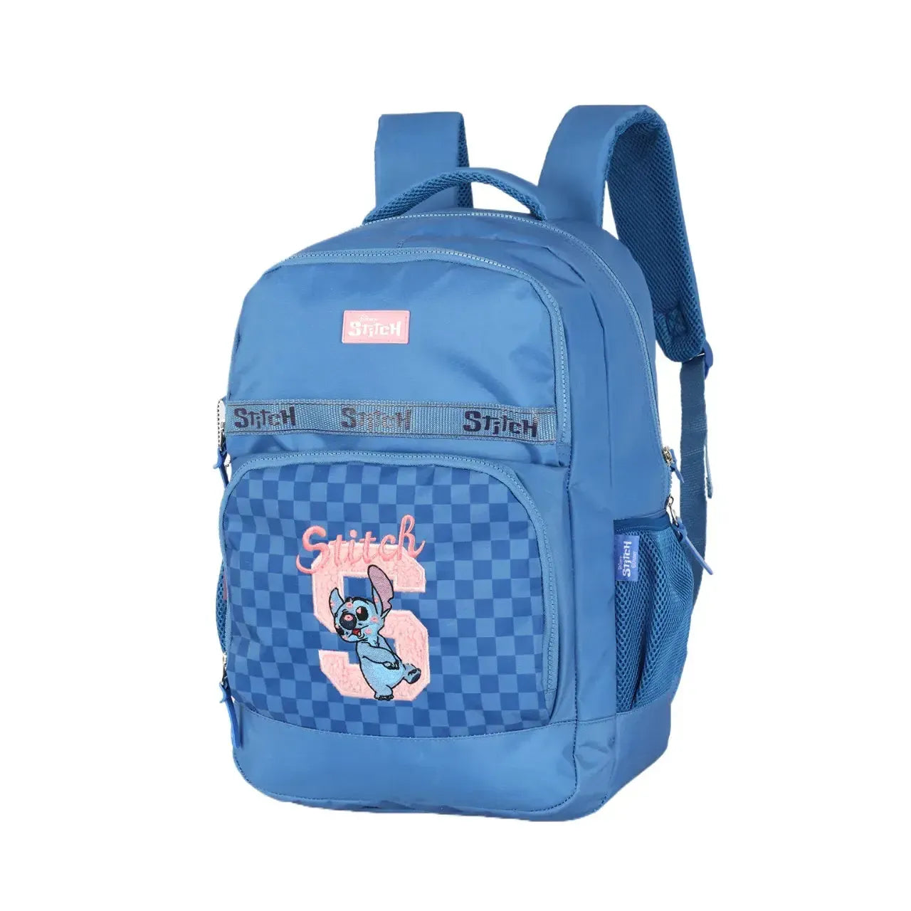 Mochila de Costas Stitch Azul e Rosa Juvenil com Bolso Frontal