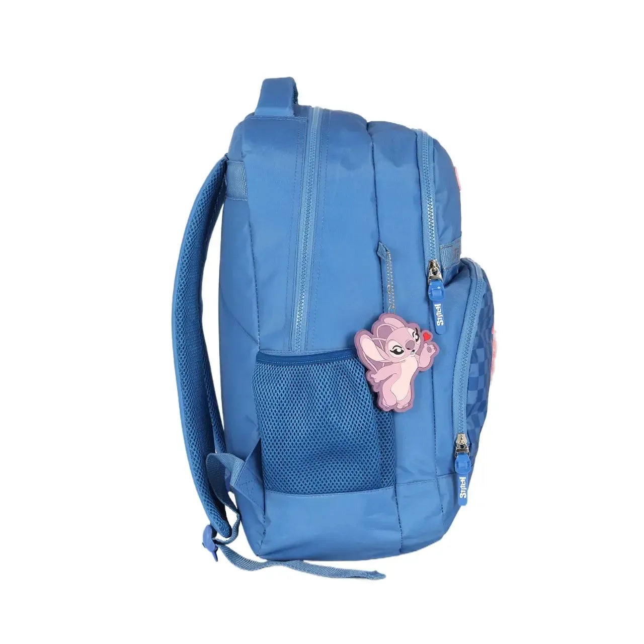 Mochila de Costas Stitch Azul e Rosa Juvenil com Bolso Frontal