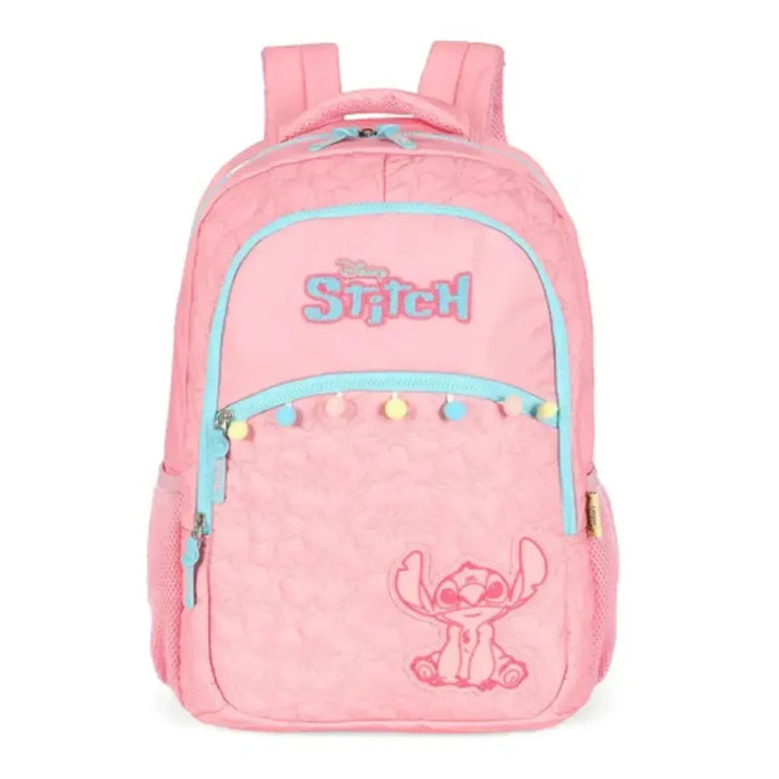Mochila de Costas Stitch Rosa e Azul com Bolso Frontal