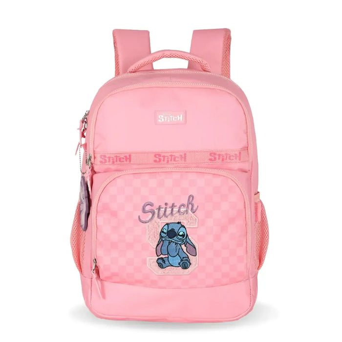 Mochila de Costas Stitch Rosa e Azul com Bolso Frontal