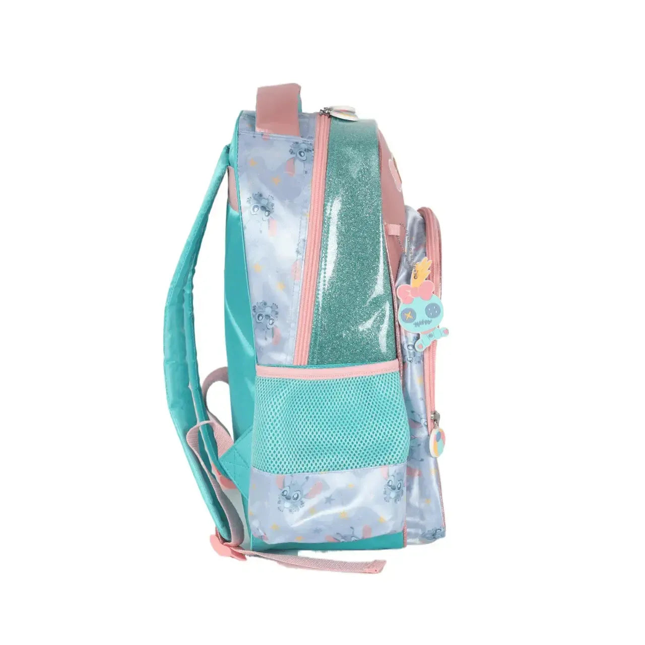 Mochila de Costas Stitch Turquesa com Bolso Frontal