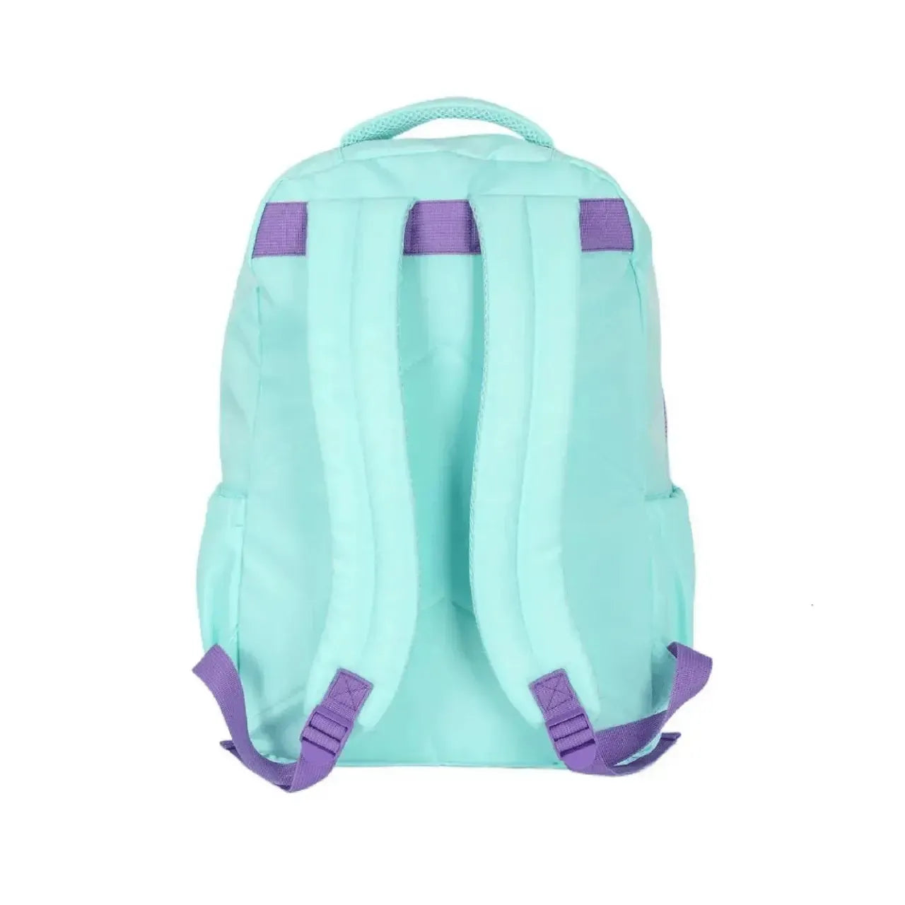 Mochila de Costas Stitch Turquesa e Roxo com Bolso Frontal e Alça Reforçada