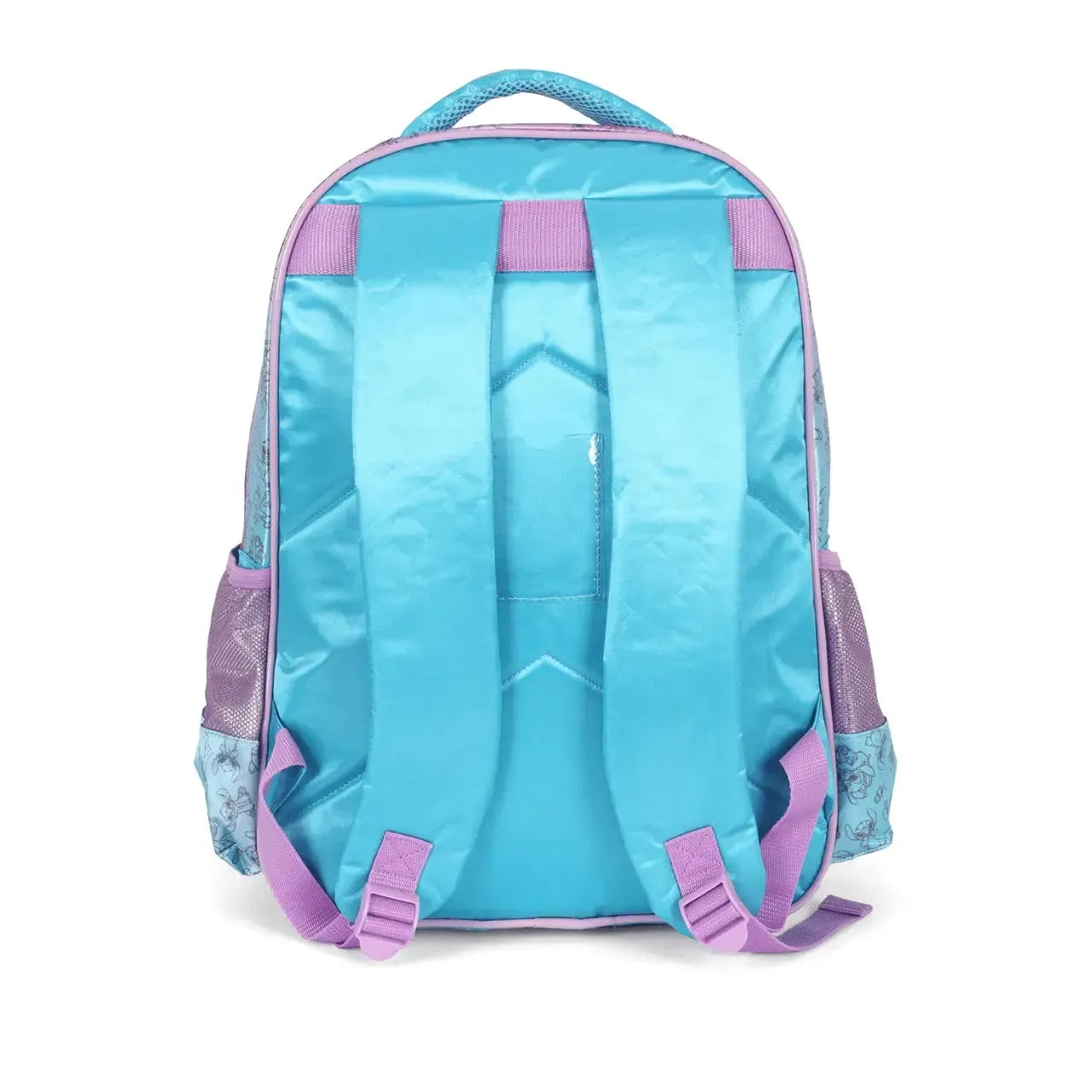 Mochila de Costas Stitch de Pelúcia Azul e Lilás com Bolso Frontal