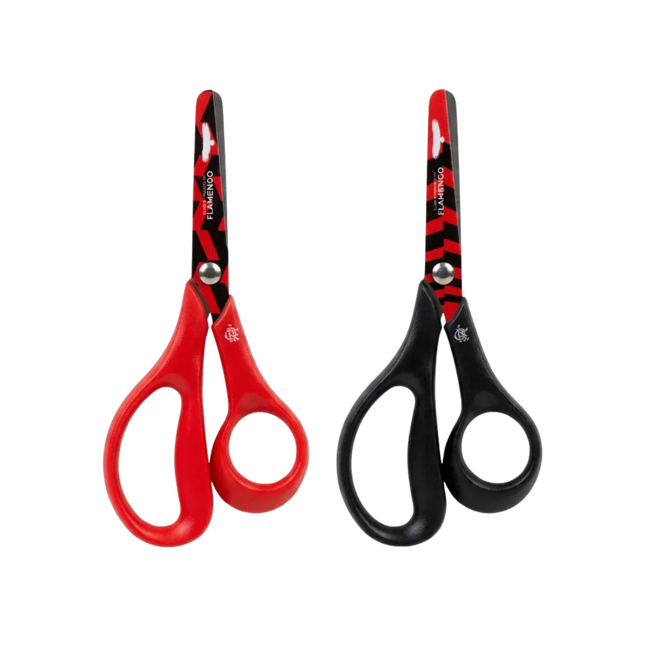 Tesoura Escolar Flamengo 13,5cm Aço Inox Preta Skypaper
