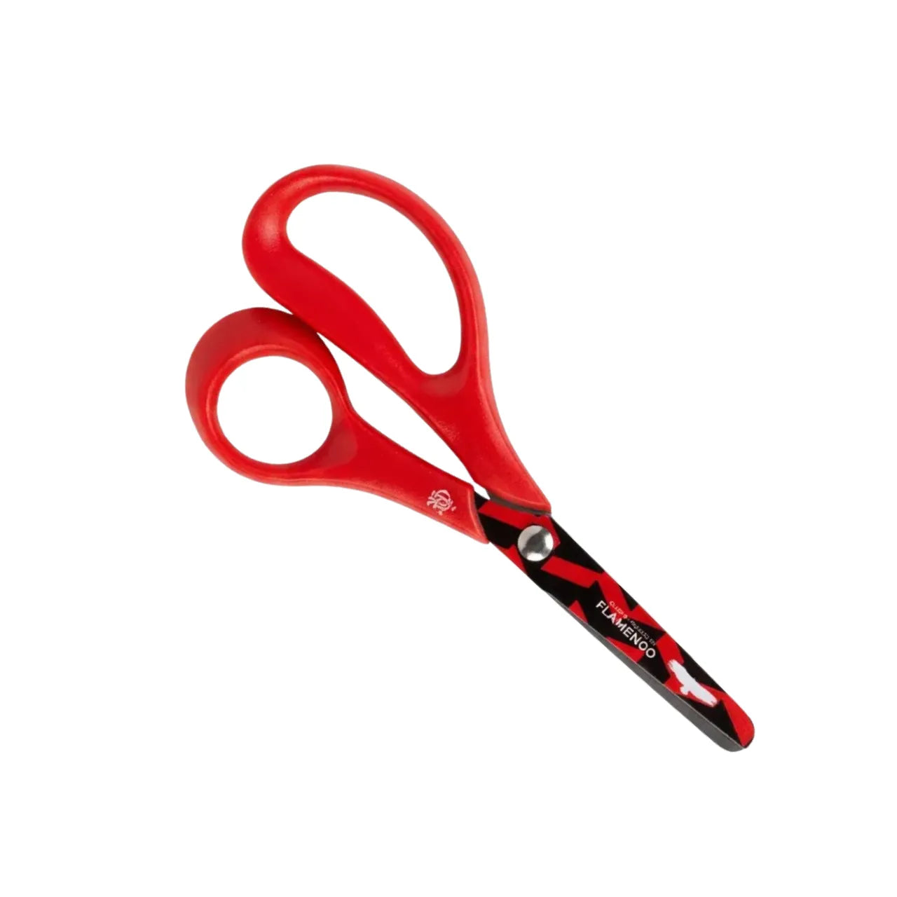 Tesoura Escolar Flamengo 13,5cm Aço Inox Vermelha Skypaper